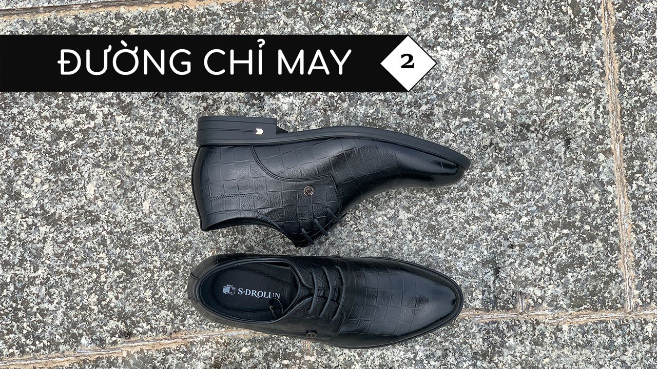 Giày buộc dây da bò tăng chiều cao nhập khẩu thương hiệu Sdrolun 5 cm 2024-5