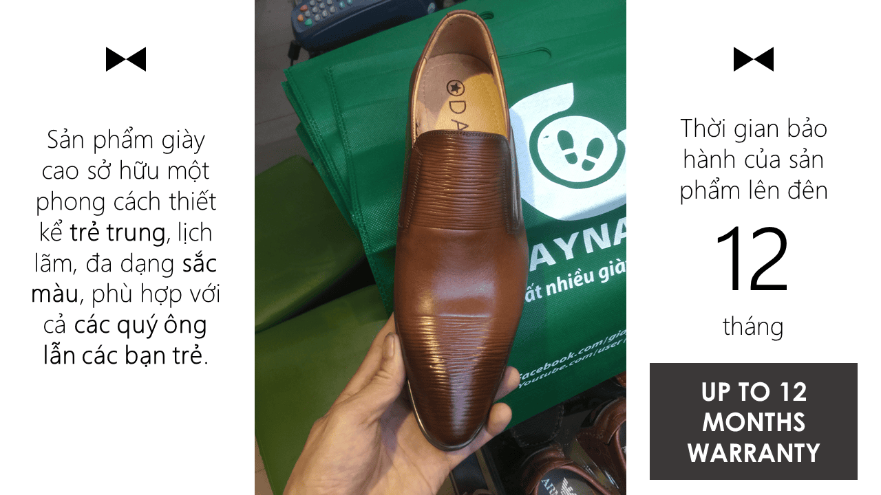 Giày lười công sở hoa văn độc lạ bắt mắt 2018 màu nâu; Mã số GL1828N9
