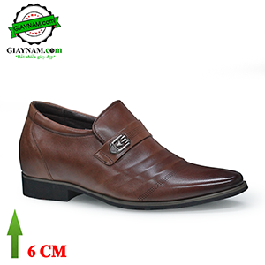 Giày cao nam quai ngang đục lỗi màu nâu; GC23013N